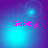 Pixelated cyan and purple background with four 'Gabby' text instances in pink, each positioned differently across the