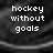 Pixelated text on a dark, blurred background reads "hockey without goals" and "is ... figure skating"