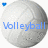 Two side-by-side pixelated volleyball images with blue text and small blue diamond shapes in the top corners.