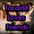 six showing a group photo with overlaid text in purple and cyan, some displaying different text overlays