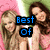 Two women stand side-by-side against a pink and green background with blue text reading "Best Of" on the left frame.