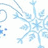 Pixelated snowflakes in light blue and white with teal text reading "LET IT SNOW!" on a white background.