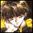 A 48x48 pixel buddy icon featuring a cartoon character with brown hair and yellow clothing on the left, paired with "Anime IM" text in white pixelated font on a black background to the right.