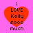 A pink background with four identical red heart shapes, each containing text in black pixelated font.