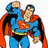 Pixelated Superman figure in blue and red costume with orange cape, standing with one arm raised, next to red text reading 'superman', 'that', and 'hoe!!!' on black background.