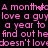 Pink pixelated text on black background repeats phrases about loving a guy for a month or year before realizing he doesn't love back.