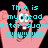 Pixelated pink cartoon character with wide eyes and open mouth, hands raised in front of black background, cyan text overlay.