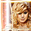 Pixelated close-up of a person with voluminous curly blonde hair, dark eye makeup, and a neutral expression, framed by a bright yellow border with a red vertical stripe on the left.