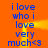 Blue text on orange background reads "i love who i love very much<3" with yellow light effects moving across the image.