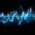 Blue pixelated waveform on black background with light blue highlights and white accents, rendered in low-resolution style.