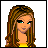 A 3x2 contact sheet of pixel art frames showing a cartoon woman, a person's lower body in blue pants, text phrases, and an arrow symbol across five sampled animation frames.