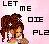 Pixelated image of a character with brown hair and a pink top against a pink gradient background with partial text reading LET ME DIE PL2.