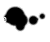 Black and white abstract shape with three smaller circles, text changes from 'me' to 'home' across frames.