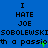 Blue background with repeated text and green pixel artifacts across three of identical text blocks