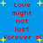 Blue background with red text reading "Love might not last forever =(" and yellow stars, animated to shift position.