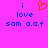 Pixelated text on bright pink background with orange heart symbol replacing 'love' in left