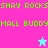 Pixelated text and star icons on split pink, purple, cyan backgrounds with green lettering.