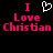 Pixelated text and heart symbol on black background with pink and white elements.