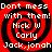 Red and black spiral background with white text reading "Don't mess with them! Nick w Carly Jack, jonah" in four identical quadrants.
