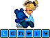 Pixelated character with blonde hair in pigtails holding a blue teddy bear, seated on gray background with 'lonely' text below.