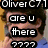 six showing a person in various poses with overlaid text, including 'Oliver C71', 'are u there ????', and multiple instances of 'bye'