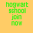 Four display green pixelated text 'hogwart school join now' on colored backgrounds with varying text clarity