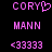 Pixelated pink text and symbols on black background, with one version showing a heart replacing the 'Y' in CORY.