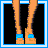 Pixelated image of a woman in a blue bikini with blonde hair, legs, and text reading 'summer 06' in multiple