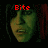 Pixelated image of a person with greenish skin and dark hair, showing three text variations: 'Bite', 'Me', and 'Pete!!' in red pixelated font.