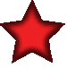 Five red star icons with dark brown outlines arranged in two on a light gray background, each star showing slight variations in size and rotation