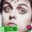 12 identical pixelated faces with green 'BILLIE' text and pink hearts, each face showing subtle eye movement variations