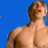 Animated contact sheet of a shirtless man with tattoos in various poses against blue sky, alternating with red asterisk symbols on white background.
