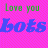 nine colored squares each containing 'Love you' text above 'bols' text in varying colors and styles