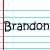 A static image shows the name 'Brandon' repeated across three on lined paper with pink heart symbols scattered throughout