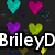Pixelated heart icons in cyan, magenta, purple, and yellow on dark background with white text "BrileyD" and "LuvS" over a rainbow kaleidoscope pattern.