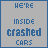 Animated contact sheet of 18 frames showing text changes and small car icons in a grid layout with gray background transparency.