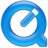 Blue stylized letter Q with a test tube icon inside, rendered in pixelated style on gray background.
