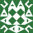 Green and white pixelated pattern with four central diamond shapes surrounded by triangular and curved white elements on a green background.