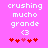 Pixelated text and symbols on a bright pink background with two identical static frames showing white text and red heart icons.
