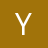 White pixelated letter Y on solid brown background with slight gradient effect.