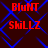 Red text 'Blunt' and 'Skillz' on dark red background with blue diamond pattern, static image