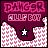 Pixelated icon with 'DANGR' and 'SILLY BOY' text over a Texas-shaped silhouette, alternating star colors between white and blue.