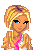 Pixel art contact sheet showing a blonde punk character with multiple frames of body parts and text label "Blonde Punk" on black background.