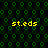 Green pixelated patterns on black background with yellow 'st.eds' text in four corners, no visible motion changes.