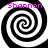 Four identical black-and-white spiral patterns arranged in a , each with pink text "Shannon" above or below the spiral