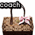 Animated sequence showing three Coach handbag designs with visible text 'coach' above each bag.