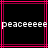 Black background with pink lines and repeated white pixelated text reading "peaceeeee" across the center