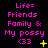 Pixelated text displays 'Life= Friends Family & My posssy <33' with yellow symbols on black background, showing animation variations in symbol placement and count.