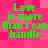 Green pixelated text on a pink pixelated background reads "Love is more than i can handle" in two identical side-by-side sections.
