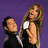Six distinct celebrity-themed buddy icons arranged in a , each with unique backgrounds and poses
